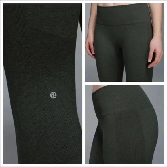 Lululemon Seamlessly Street Crop Heathered Gator Green Size 4 - Picture 3 of 11